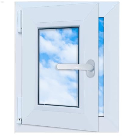 LORAC | Kunststofffenster weiß 400x500mm, 40x50cm, PCV, DIN Links, kippbar & ausstellbar, 2-fach Verglasung, energiesparend – Fenster mit CE-Zertifikat für Keller und Wohnung
