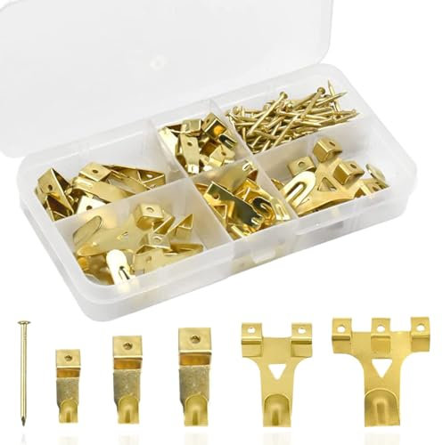 Set di Ganci per Quadri Muro, 130 Pezzi Chiodi Ganci per Quadri Muro, Chiodini per Quadri Muro, per Appendere Foto, Dipinti, Cappelli, Specchi e Altri Oggetti, Ganci Appendi Cartongesso Quadri Ganci