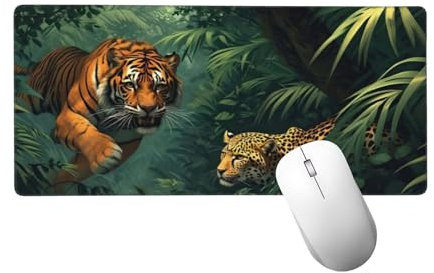 Bosque Alfombrilla Ratón XXL 1400x600 mm, Alfombrilla Escritorio Mouse Pad de Goma Antideslizante, Tigre Mouse Pad Grande Gaming, Alfombrilla Antideslizante, Desk Mat para Jugadores, PC, Oficina H-974