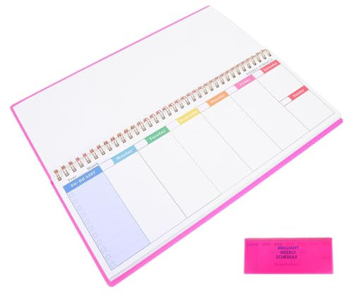DOITOOL Englischer Wochenplaner Mit To-do-liste Und Gewohnheitstracker Rosa Vielseitiger Tagesplaner Für Aufgaben Terminverwaltung Schul Arbeitszeitplanung Inkl Stundenübersicht Fsc-papier