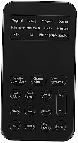 Tarjeta de Sonido Mini de 8 Efectos en Abs, Cambiador de Voz Negro | Plug And Play, Ajuste Fino y Tono Claro, para Karaoke y Entretenimiento