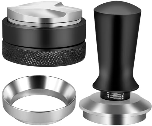 Reoszeank 54mm Espresso Accessories Kit, Espresso Distribution Tool, Spring Loaded Calibrated Tamper and Dosing Funnel Set, Coffee Distributor Leveler Fits Breville 54 mm Machines and Portafilter