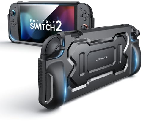JSAUX TPU-Schutzhülle für Switch 2, Schlanke Ergonomische Griffhülle | Präzise Aussparungen, Sturzschutz, Kratzschutz, Schlank & Leicht, Ergonomischer Griff