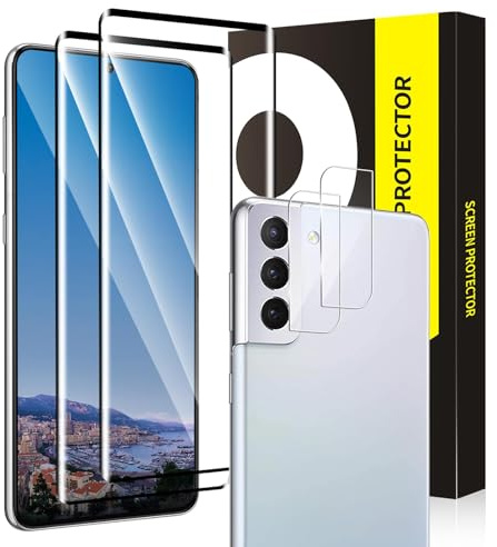 Carantee 2+2 Stück Schutzfolie für Panzerglas für Samsung Galaxy S21 5G, 3D Full Screen Präziser Ausschnitt Ultra-Klar Anti-Öl Samsung S21 Displayschutzfolie, Frei von Staub Bruchsicher Schutzglas