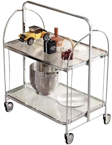 Rollbarer Barwagen mit Rollen - Stilvoller Servierwagen für Zuhause für Küche & Essen, vielseitiger Aufbewahrungswagen für Kaffee, Tee & Partygetränke, tragbares & modernes Design