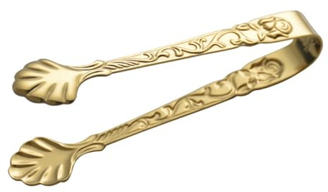 Delicate Ice Cube Tong Stainless Steel Golden Clamp for Cocktails | Stainless Steel Ice Cubes, Barbecue Tables and Buffets, Practical Easy-grip Serving Clip