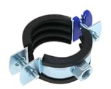 Lot de 10 colliers de serrage à fermeture rapide Ø 31 à 35 mm (1 G) avec insert en caoutchouc galvanisé insonorisé M8/M10 - Support de tuyau pour chauffage sanitaire