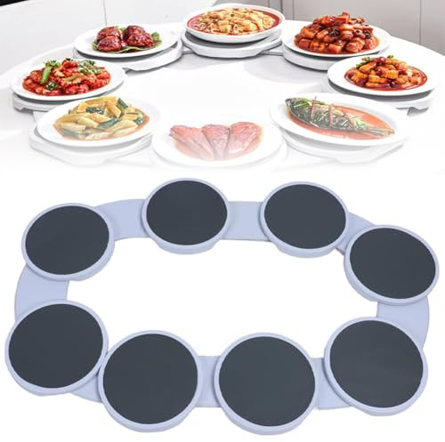Lazy Susan - Tocadiscos para mesa de comedor, estante giratorio de almacenamiento, antideslizante y resistente al calor, fácil montaje para reuniones y eventos