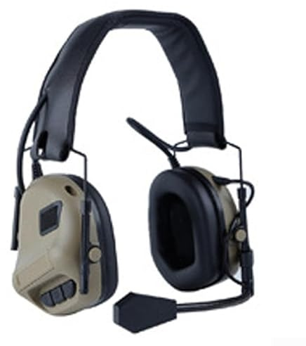Tactical Hunting Earmuffs With Sound Amplification And Microphones, Lightweight Noise Reduction Headsets For Outdoor For -Shooting, Adjustable Fit(sand)