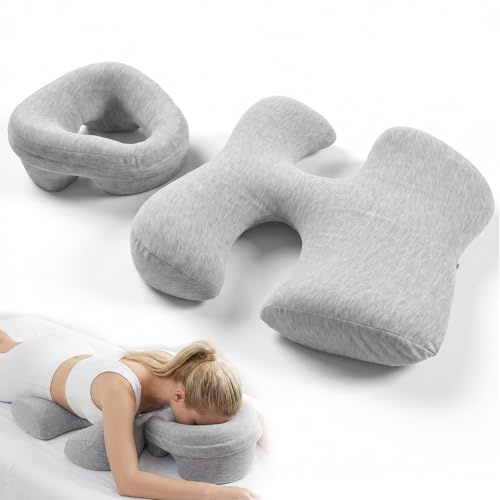 Face Down Pillow, 2Pcs Breathable Massage Pillow for Prone Sleeping SPA | Memory Foam Prone Pillow for SPA Beauty Salon Home Bed, Ergonomic Chest Cushion for Massage Table and Stomach Sleeping