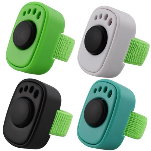 4Stück Finger Ring Clicker Dog Training,Mini Clicker for Pet Training | Für Hundehalter, Trainer und Welpenbesitzer,Eignet sich perfekt für positives Hundetraining, Gehorsam und Trick-Erziehung.
