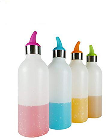 Quetschflasche,Squeeze Bottles, Jam Squeeze Flasche Kochen 450ml Speisewürze Flaschen für Sirup, Soße, Ketchup, Dressing, zur Aufbewahrung,Set 4