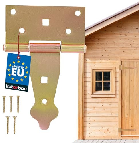 KOTARBAU® Cerniera a croce per porta 100 mm cerniera per cancello nastro per cancello zincato cerniera in acciaio inossidabile dorato