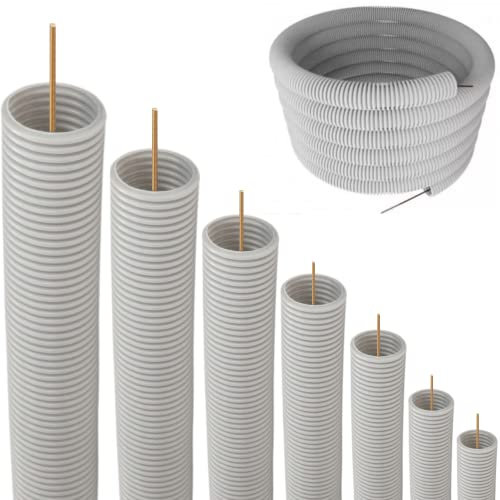 Universeller Flexibles Wellrohr Härtedruck 320N Grau | Länge: 5 10 25 oder 50 m Kabelschutz Schutz Rohr ungeschlitzt Auswahl: (Ø 25 mm innen/Ø 32 mm außen / 25m Meter)