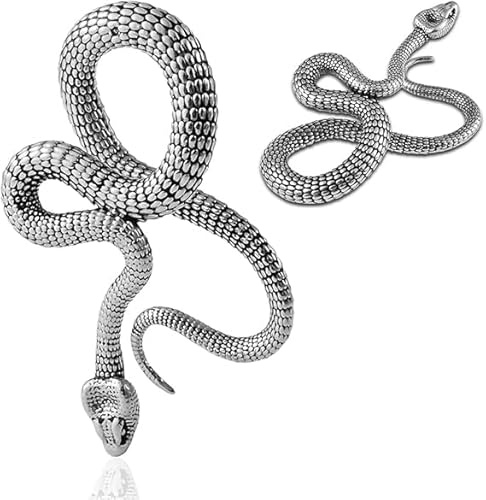 DOEARKO Ohr Gewichte Schlange Ohr Tunnel Ear Weights Hangers Edelstahl Ohren Piercing Gestreckte Schmuck für Frauen und Männer (Schlange-6mm-Silber)