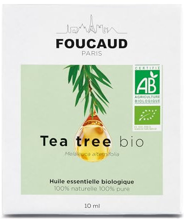 FOUCAUD | Ätherisches Teebaumöl | Melaleuca alternifolia | BIO | 100% natürlich und rein | Roll on inklusive | Chemotyp | zertifiziert für biologischen Landbau | 10 ml