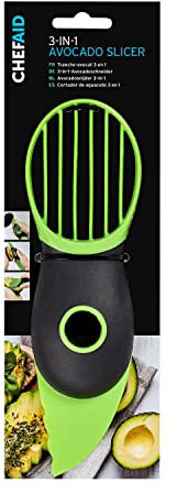 Chef Aid 3 in 1 Avocado Tool, Essential Gadget for Cutting, De-Stoning and Slicing, Perfect for Everday use and can Prepare Avocados into Many Styles, Can be Used on Other Soft Fruit and Veg