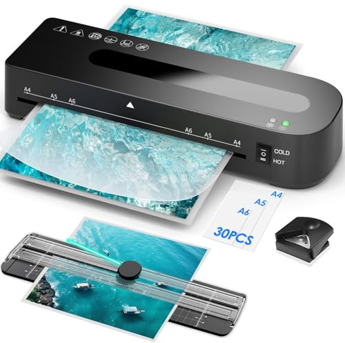 MAXDONE A4 Laminator - 5 in 1 Laminator Machine with 30 Laminating Pouches