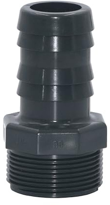 HAF 1x PVC Druckschlauchtülle mit 38mm x 1 1/2 | Schlauchtülle x Außengewinde | Schlauchverbinder aus grauem PVC-U | PN16 für Poolfitting, Pool, Schwimmbad, Poolverrohrung, Druckleitung