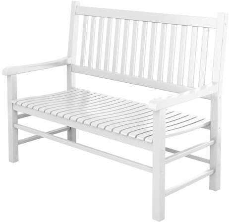 LLZJDDPLY Gartenbank Holz, 2-Sitzer Gartenbank für Terrasse, Balkon und Garten, Parkbank mit Armlehne und Rückenlehne (Color : C)