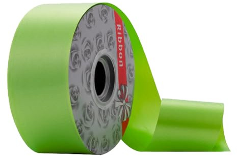 Geschenkband Hellgrün,50 mm x 90 m Polyband, Schleifenband Kräuselband 5 cm, Ringelband Maibaum Deko, Dekoband zum Partydeko Hochzeits Geburtstag Floristen Dekorieren Basteln & Verpacken
