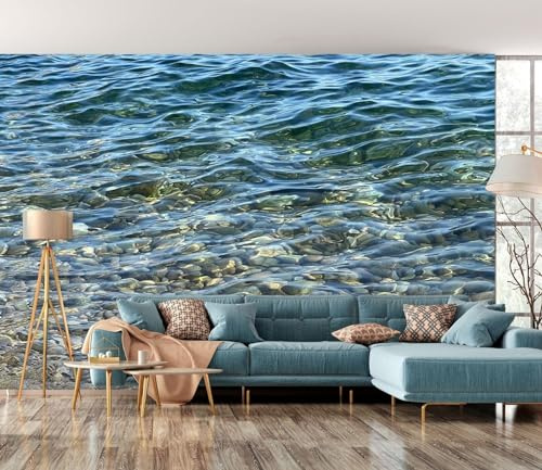 Carta da Parati Adesiva Muro Acqua di mare fredda 3D, 274 * 254 cm Fotomurale Carta Da Parati 3D Effetto Sfondo Del Manifesto Decorazioni Murali