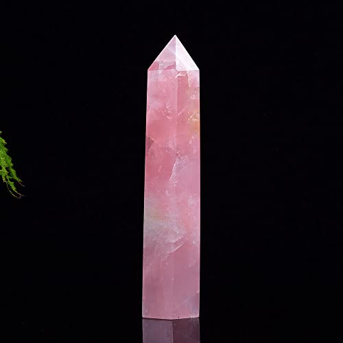 BYLSAGWHT ¡Cristal Natural en Bruto Grande! 14-15 cm Cuarzo Rosa Obelisco Piedra Punto de Cristal Varita Torre Decoración de Roca 1 Pieza