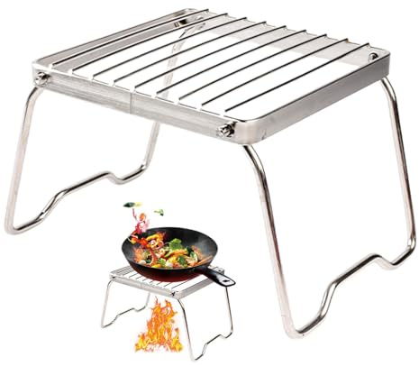 Grilles de camping pliantes, grille de camping | Grille de feu de camp avec design pliable | Grille design pliable en acier inoxydable pour une cuisson facile au feu,