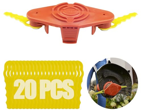 FourShow 【Charge Rapide】 Tête de Lame Compatible avec débroussailleuse Worx WG157E WG163E WG154E WG169E, Peut remplacer Les Lignes de Bobine WA0004 et Le Capuchon WA6531, 20 Lames