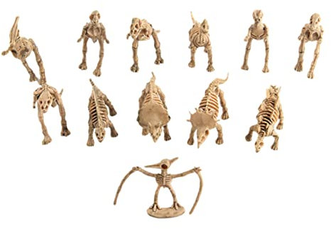 TOBBOMEY 12stücke Dinosaurierskelett Simulation Dinosaurierskelett Modell Dinosaurier Spielzeug Lustiges Dinosaurier Ornament Mini Modell Dekoration Für Home Office Bar Schreibtisch Bücherr
