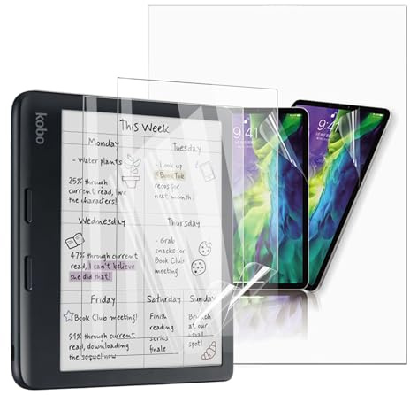 CONAPIKA Schutzfolie für Kobo Libra Colour/Kobo Libra 2 7 Zoll, 2 Stück Ultrabeständig Anti-Kratzen Matte PET Displayschutz Schutzfolie HD-Klar Hohe Empfindlichkeit Anti-Bläschen Displayschutzfolie