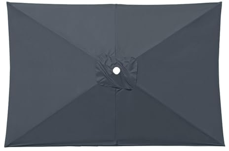 HonunGron Auvent De Remplacement pour Parasol de Terrasse Rectangulaire 3 x 2 m 6 Baleines Toile De Parasol Rectangulaire Remplacement Pour Cour, Jardin, Plage, Protection UV 30+