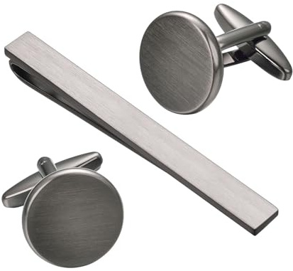 Asienice Manschettenknöpfe Krawattennadel Schwarz Matt Manschettenknöpfe Herren Schwarz Gunmetal Cufflinks Silver für Business