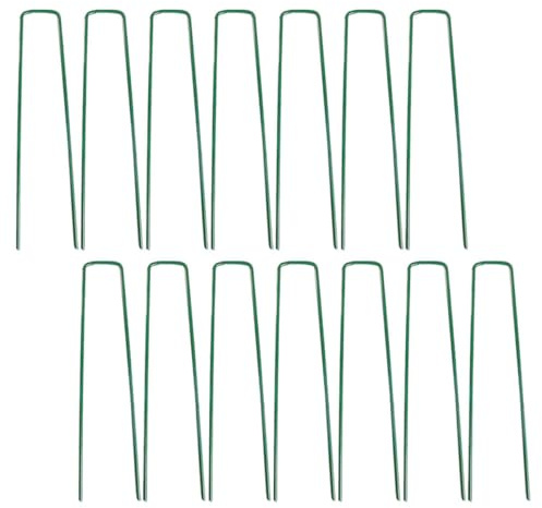 Toyvian 50piezas Clavos De Alambre De Acero Galvanizado Estacas Forma Resistentes para Jardinería Fijadores De Césped para Exteriores Clavijas Tipo para Plantar Césped y Fijar