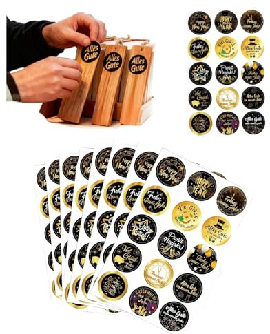 LEIIERUY 120 Frohe Neues Jahr Aufkleber Silvester Deko 2026 Feuerwerk Geschenk Etiketten Sticker, 8 Blätter mit 15 Designs, Selbstklebend für Geschenke, Karten, Umschläge und Verpackungen