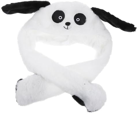 GARIOUANS Plüsch Panda Mütze mit Beweglichen Ohren Süße Kindermütze mit Wackelnden Cartoon ohren Warmes Kostüm accessoire für Winter Party und Karneval Hochwertiger Kuschelhut