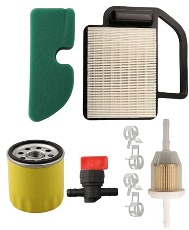 Kit de filtre à air avec filtre à huile, filtre à carburant et pinces pour l'entretien de la tondeuse à gazon, compatible avec Kohler SV470-SV620 Series, taille 6-3/4 x 5-3/8 x 1-3/8