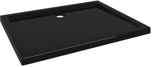 Piatto doccia 70 x 90 cm, nero, rettangolare in ABS con superficie lucida, rinforzato in fibra di vetro per una lunga durata, antigraffio e antimacchia, soglia bassa