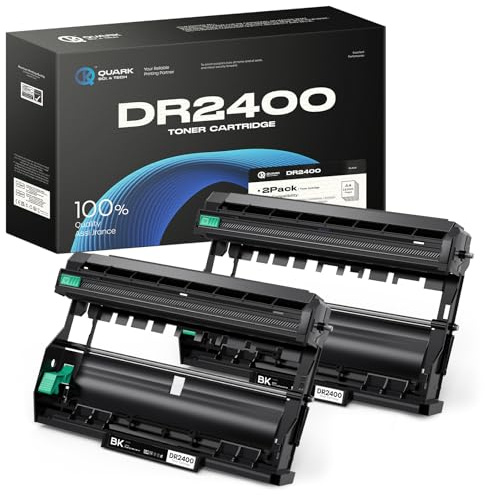 Quark Tamburo DR2400 compatibile con Brother DR-2400 Unità tamburo per Brother HL-L2310D HL-L2350DN HL-L2370DN HL-L2375DW DCP-L2510D DCP-L2530DW MFC-L2710DN MFC-L2730DW MFC-L2750DW (confezione da 2)