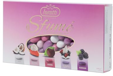 Buratti Confetti Dragées aux Amandes grillées Recouvertes de Chocolat Blanc aux goûts Variés Tendresses Fumées Roses 1 Kg