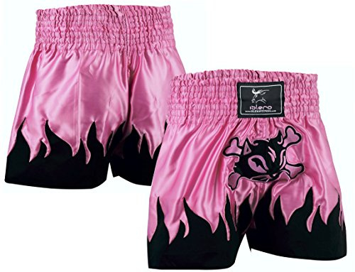 Islero Short pour femme Rose Muay Thai Combat MMA Kick Boxing Grappling Arts martiaux UFC Cage Combat Short pour femme, rose, XL
