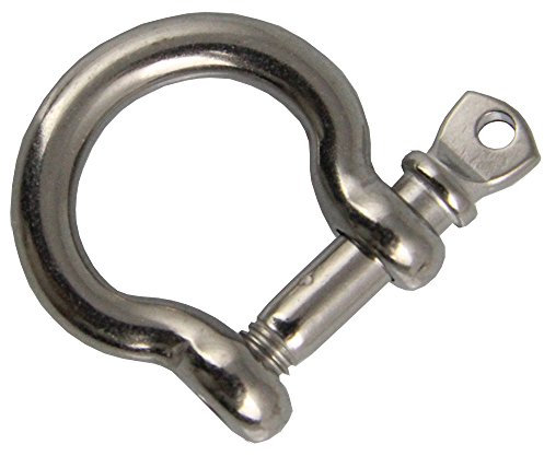 2 Stück Schäkel geschweift 8 mm - Edelstahl A4 ähnl. DIN 82101