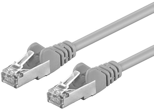 PremiumCord Câble Patch, CAT5e, FTP, Ethernet, LAN, Rapide, Flexible et Durable RJ45 1Gbit/s Câble, AWG 26/7, Câble en Cuivre 100% CU, Gris, 15m