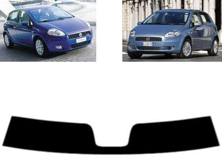 Sonnenblendstreifen für-FIAT Grande Punto 5-Türen 2005-2009 Passgenaue Tönungsfolie (05% Tiefschwarz)