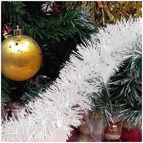 com-four® 3X Girlande Weihnachten 270 cm - Tannengirlande für eine perfekte Weihnachtsdekoration - Weihnachtsdeko in weiß