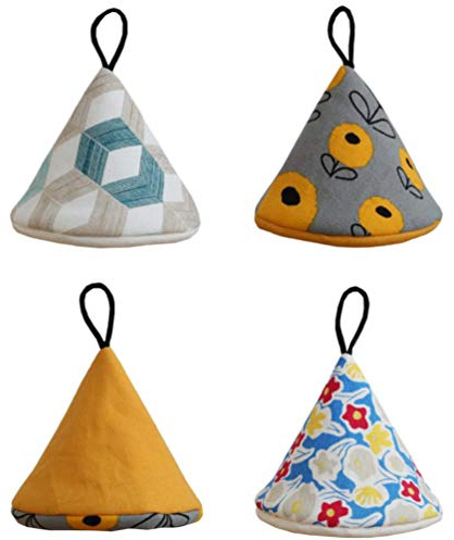 HEMOTON 4 Pezzi Guanti da Forno Conici Appesi Guanti da Forno Piccoli Resistenti al Calore Presina Tessuti Misti Cappello Conico Impugnature Pizzico Stile Giapponese per Cucina