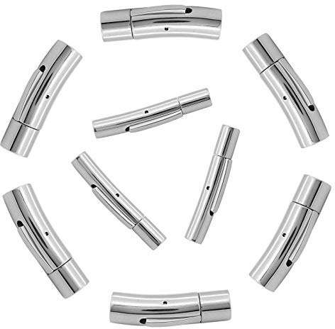UNICRAFTALE 6 Sets 2 Größen Lederband Verschluss 4/5mm Bajonettverschlüsse Edelstahl Armband Verschluss Leder Cord Endverschlüsse Endkappen Schmuckverschluss Für Armbänder Halsketten
