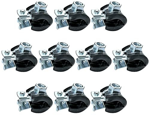 AERZETIX - Set di 10 - Fascette isofonico - supporto di fissaggio con guarnizione - per tubo Ø1/4'' - DIN EN 10111 - in acciaio zincato - da avvitare М8 - C49869