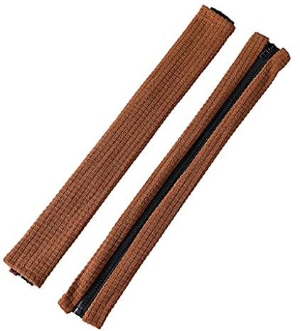 Baoblaze 2 Stück Armlehnenbezug Bürostuhl, Abnehmbarer Büro-Armlehnenbezug, Armlehnenschoner Schreibtischstuhl Armlehnen Schonbezug mit Reissverschluss für Bürostuhl, Leichter Kaffee