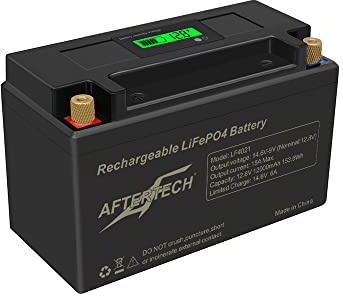 AFTERTECH 12 V 12 Ah LIFEPO4 Paquete de batería recargable de litio hierro fosfato pila 2000+ ciclos profundos 12,8 V 153 wh